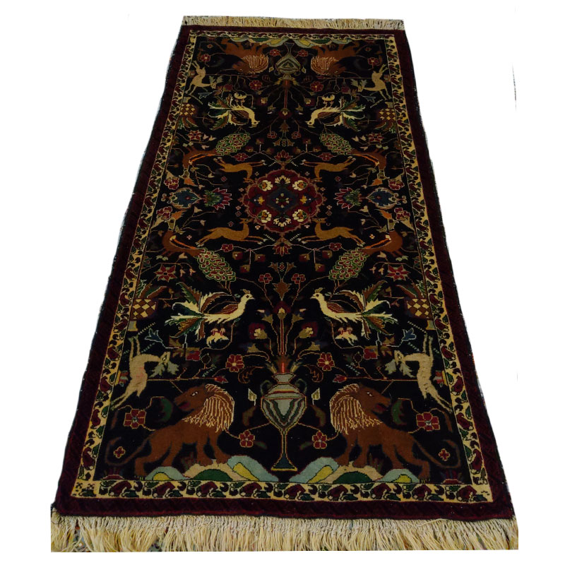 قالیچه ترکمنی 2/1 متری دستباف - کد 2/34